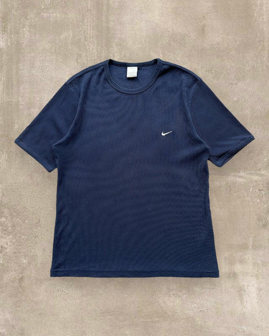 00s Navy Ribbed Nike T-Shirt - L