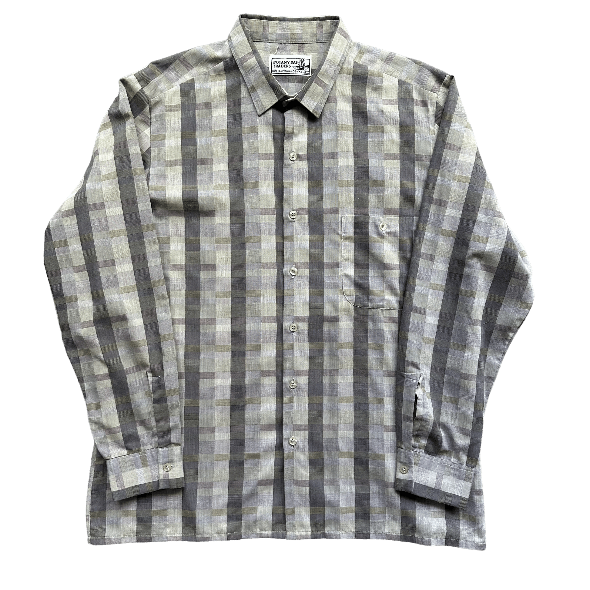 (L) 80s Long Sleeve Long Sleeve Button Shirt