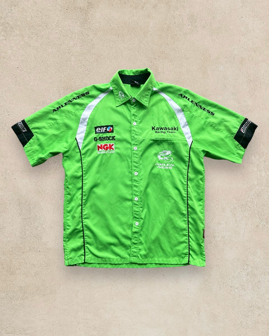 Vintage Kawasaki Racing Button Shirt - L/XL
