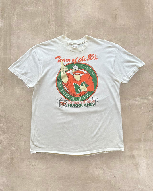 80s Miami Hurricanes T-Shirt - XL