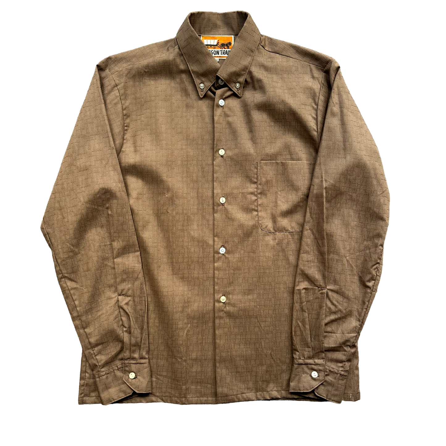 (M) 80s Vintage Brown Button Shirt