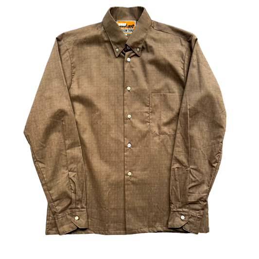 (M) 80s Vintage Brown Button Shirt