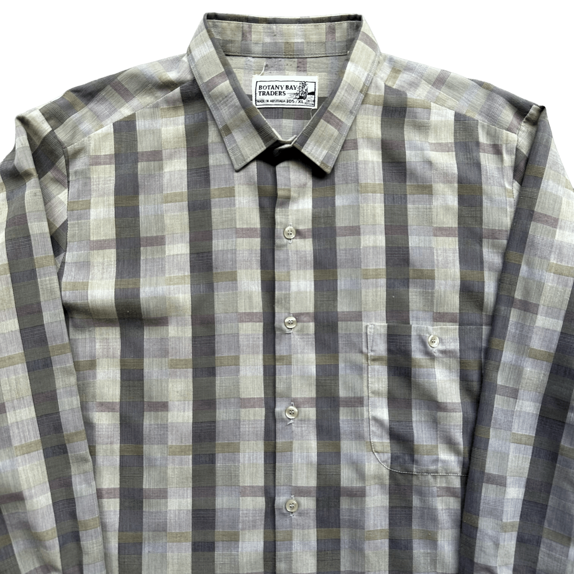 (L) 80s Long Sleeve Long Sleeve Button Shirt